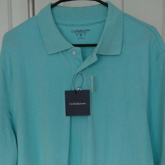 Croft & Barrow Signature Polo Angel Blue Shirt - Picture 3 of 6